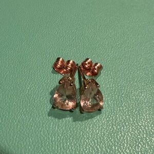 Peora 14K Rose Gold Pear Shape 1 Carat Morganite Stud Earrings